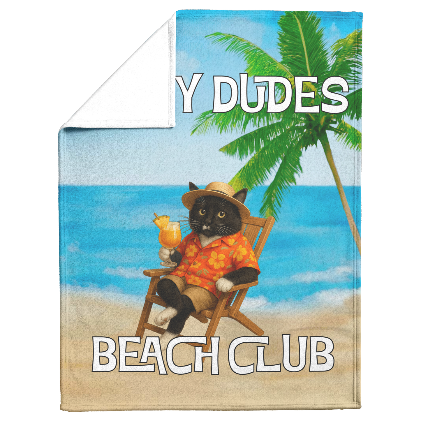 Salty Dudes and Salty Babes Beach Club Personalized Sherpa/Fleece Blanket 60x80