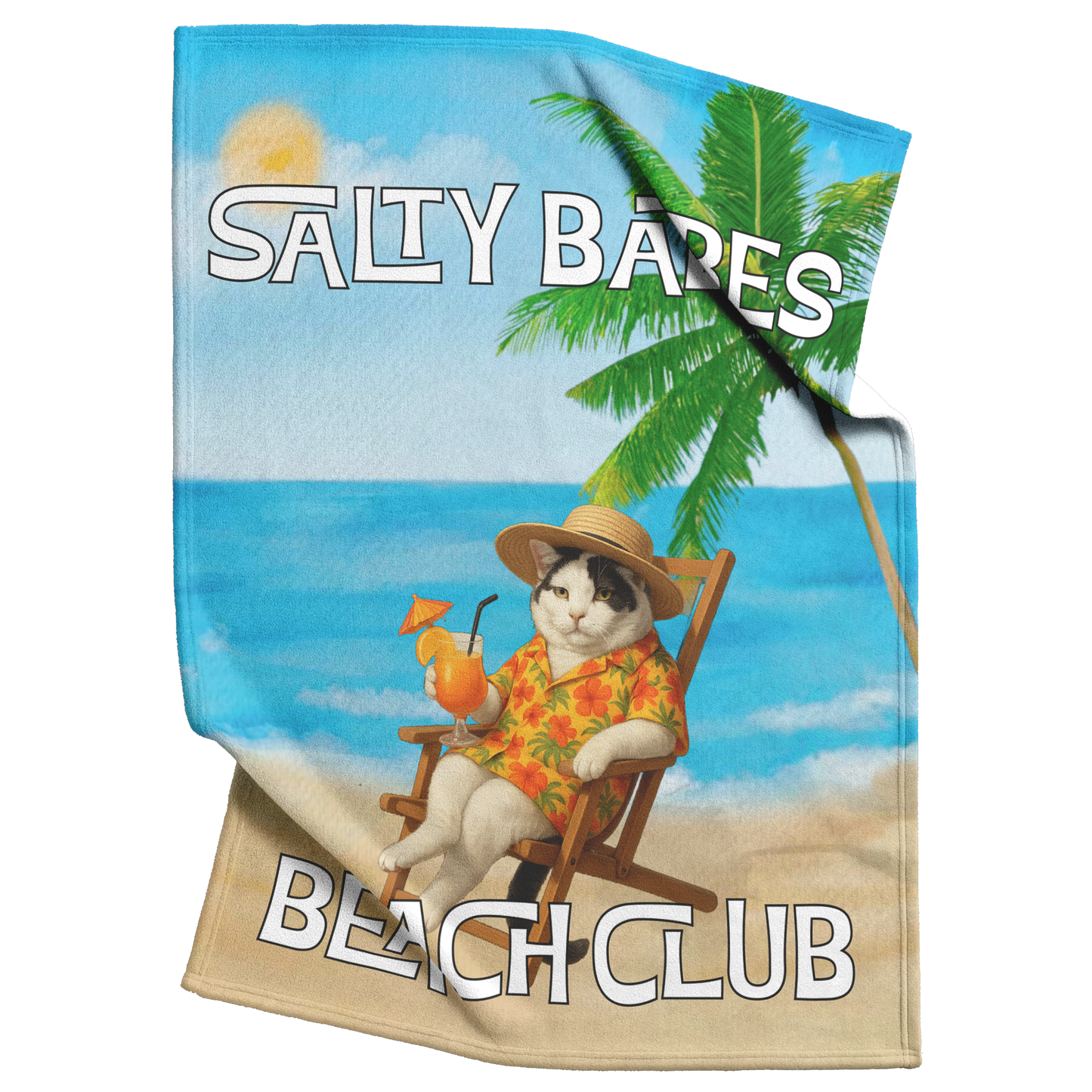 Salty Dudes and Salty Babes Beach Club Personalized Sherpa/Fleece Blanket 60x80