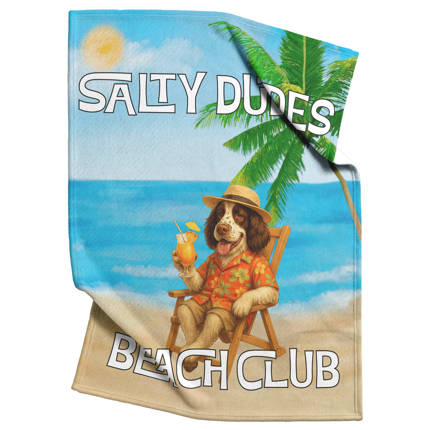 Salty Dudes and Salty Babes Beach Club Personalized Sherpa/Fleece Blanket 60x80