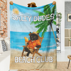 Salty Dudes and Salty Babes Beach Club Personalized Fleece Blanket  60x80