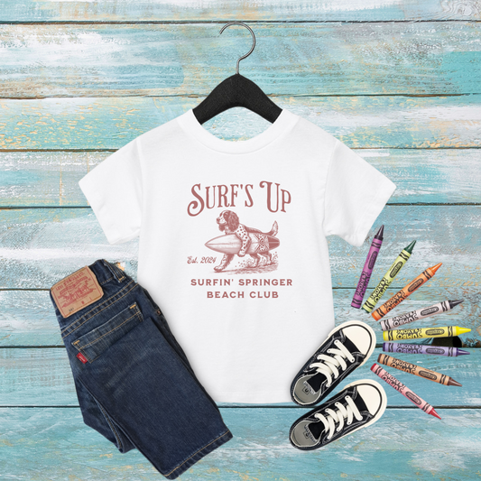 Surf's Up Springer Spaniel Beach Club Toddler T-Shirt