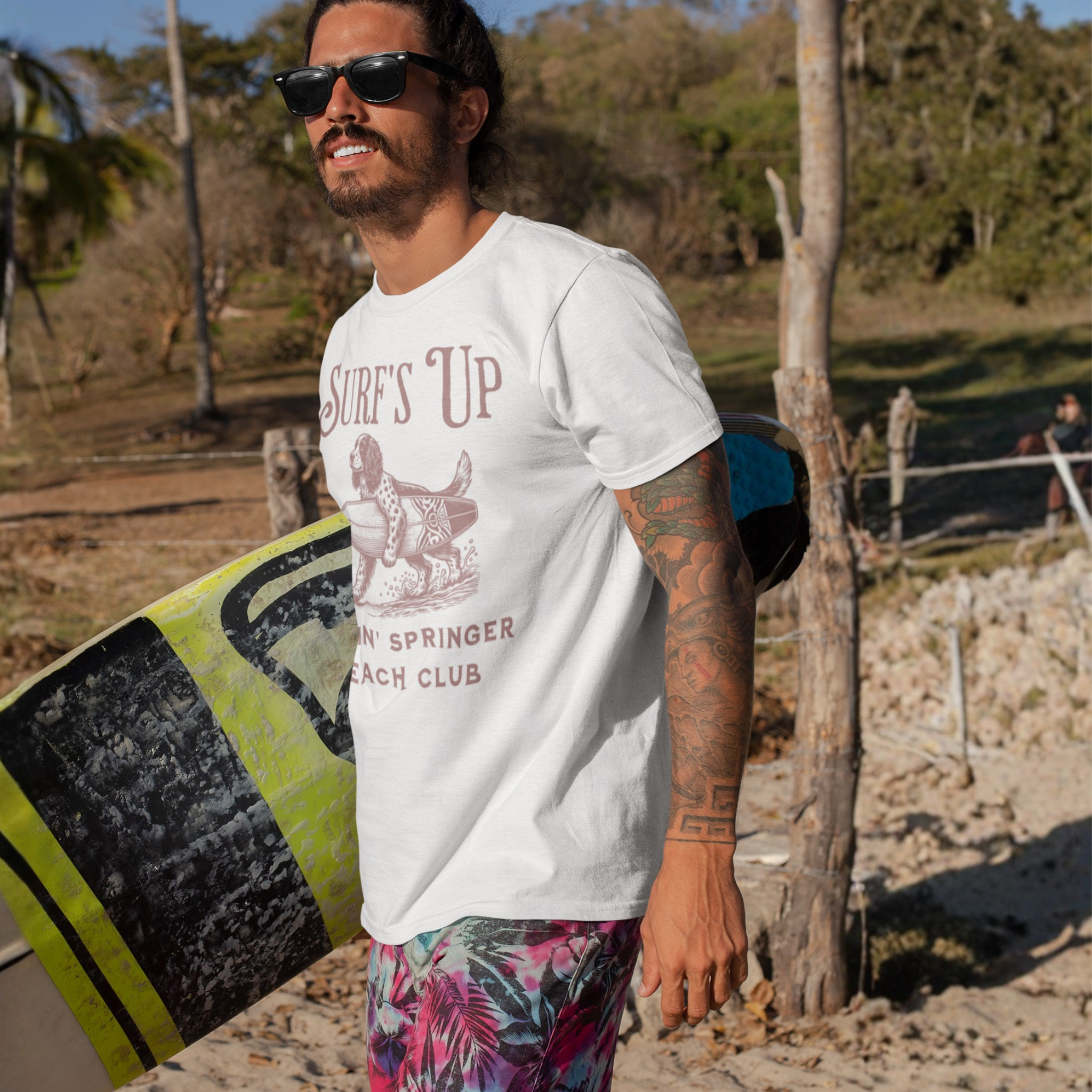 Surf's Up Surfin' Springer Beach Unisex  T-Shirt