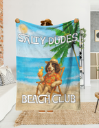 Salty Dudes and Salty Babes Beach Club Personalized Fleece Blanket  60x80