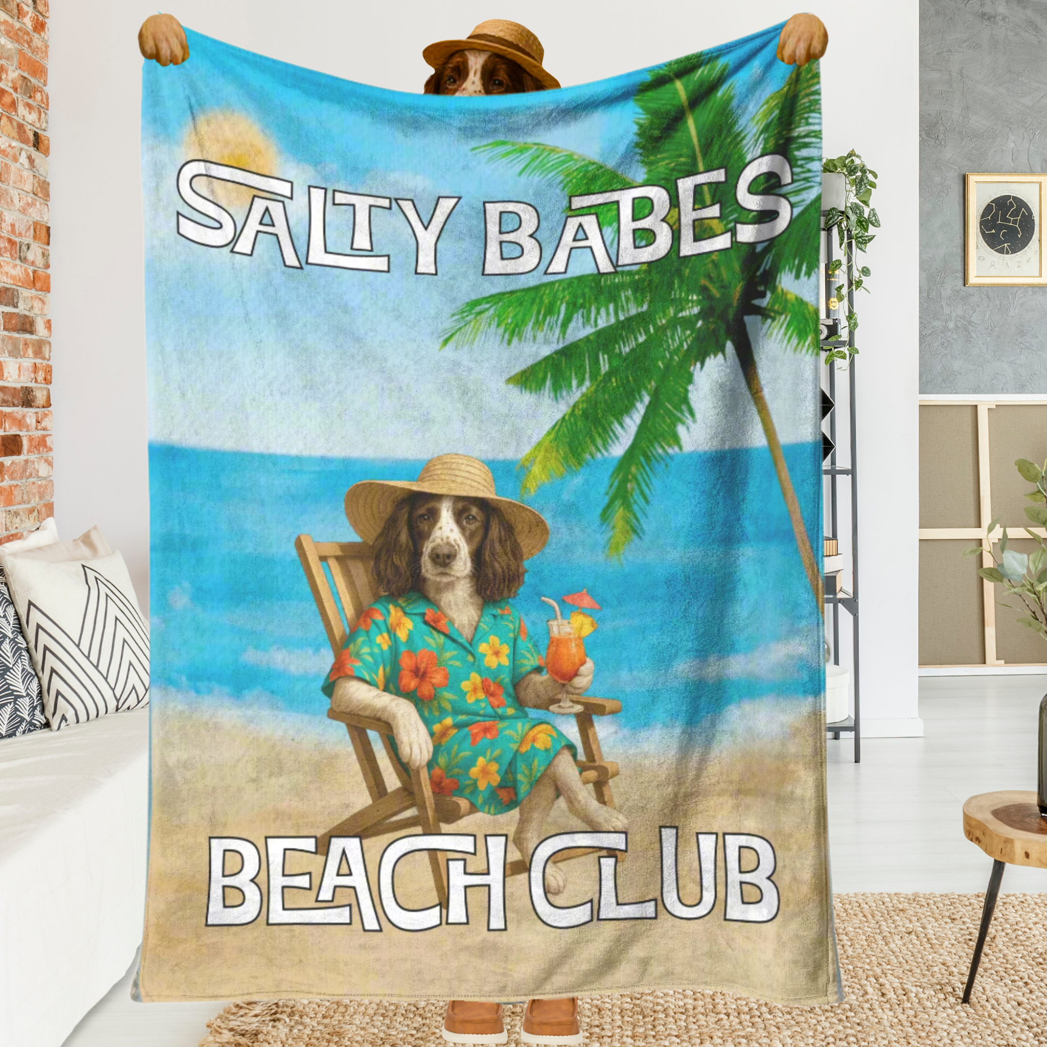 Salty Dudes and Salty Babes Beach Club Personalized Sherpa/Fleece Blanket  60x80