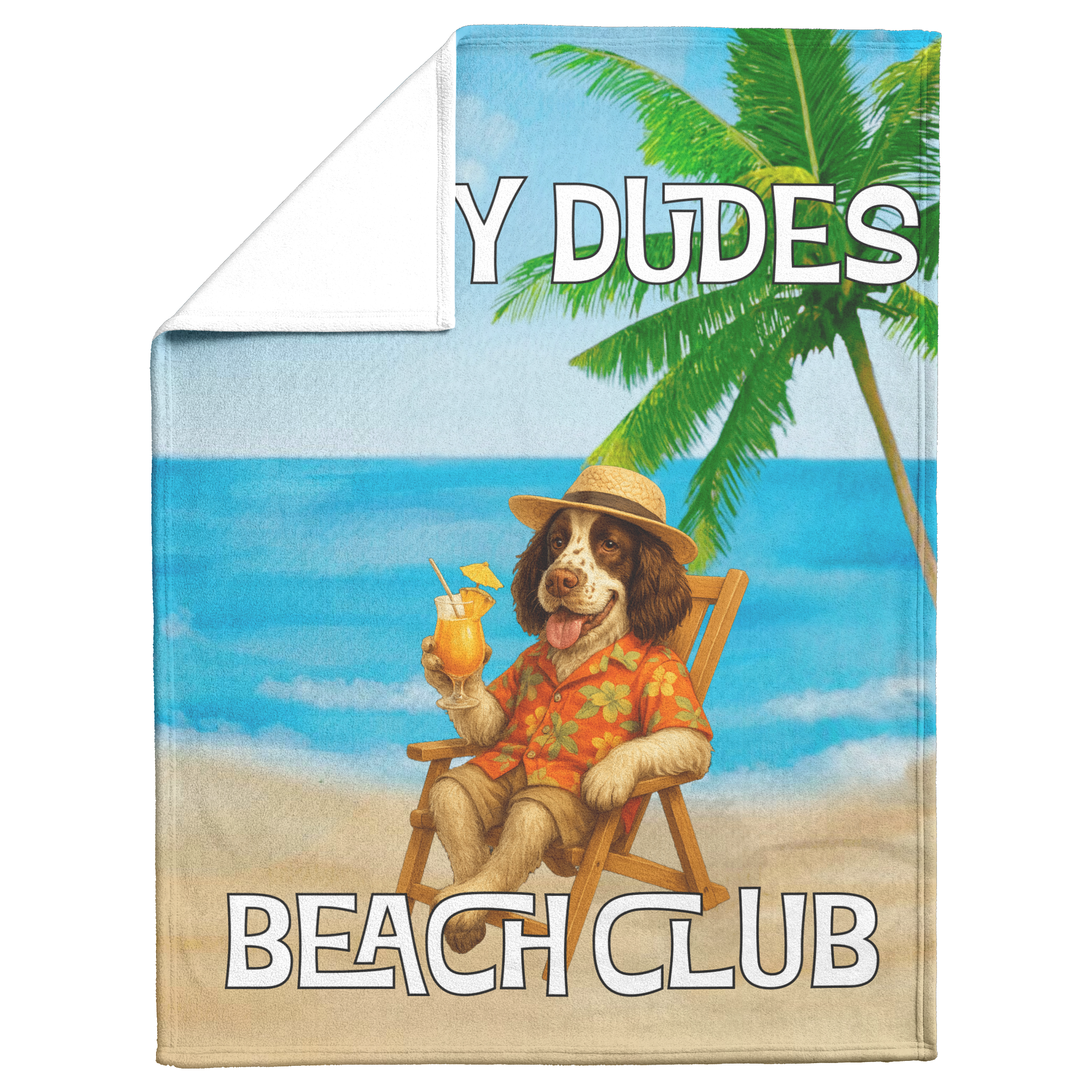 Salty Dudes and Salty Babes Beach Club Personalized Sherpa/Fleece Blanket  60x80
