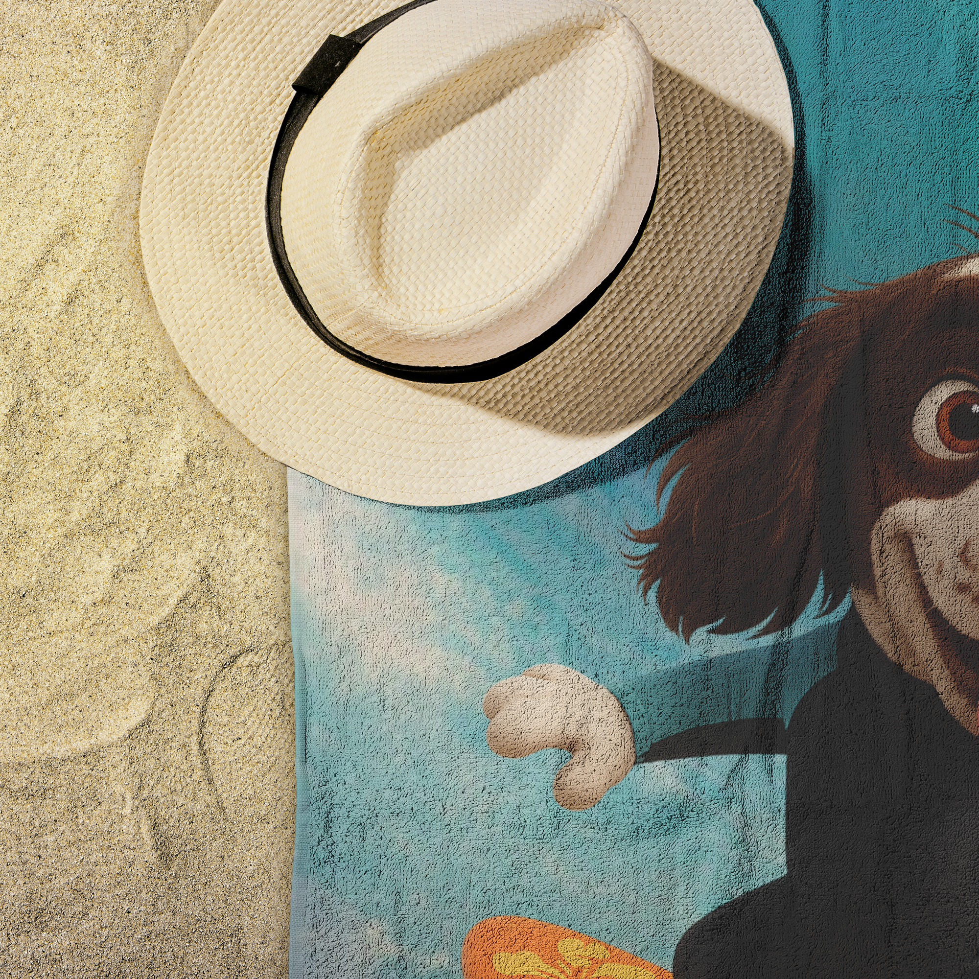 Beach Towel with Personalized 3D Cartoon Character