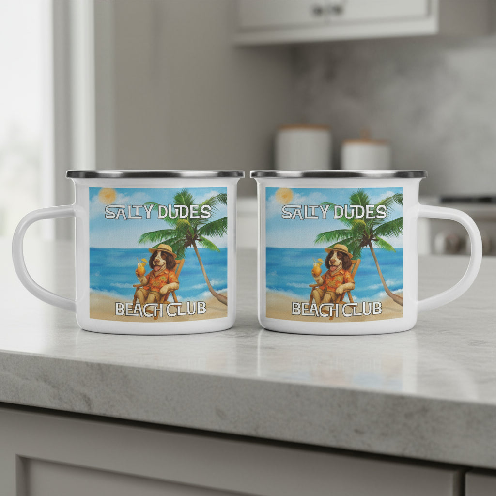 Salty Dudes and Babes Beach Club Personalized Pet Camping Mug 12oz