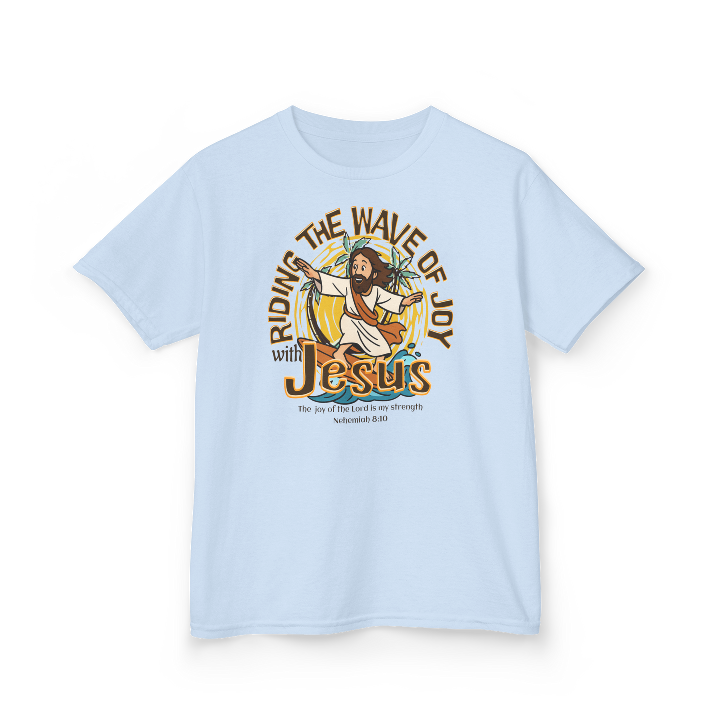 Riding the Wave of Joy with Jesus Kids T-Shirt