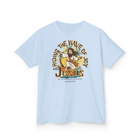 Riding the Wave of Joy with Jesus Kids T-Shirt