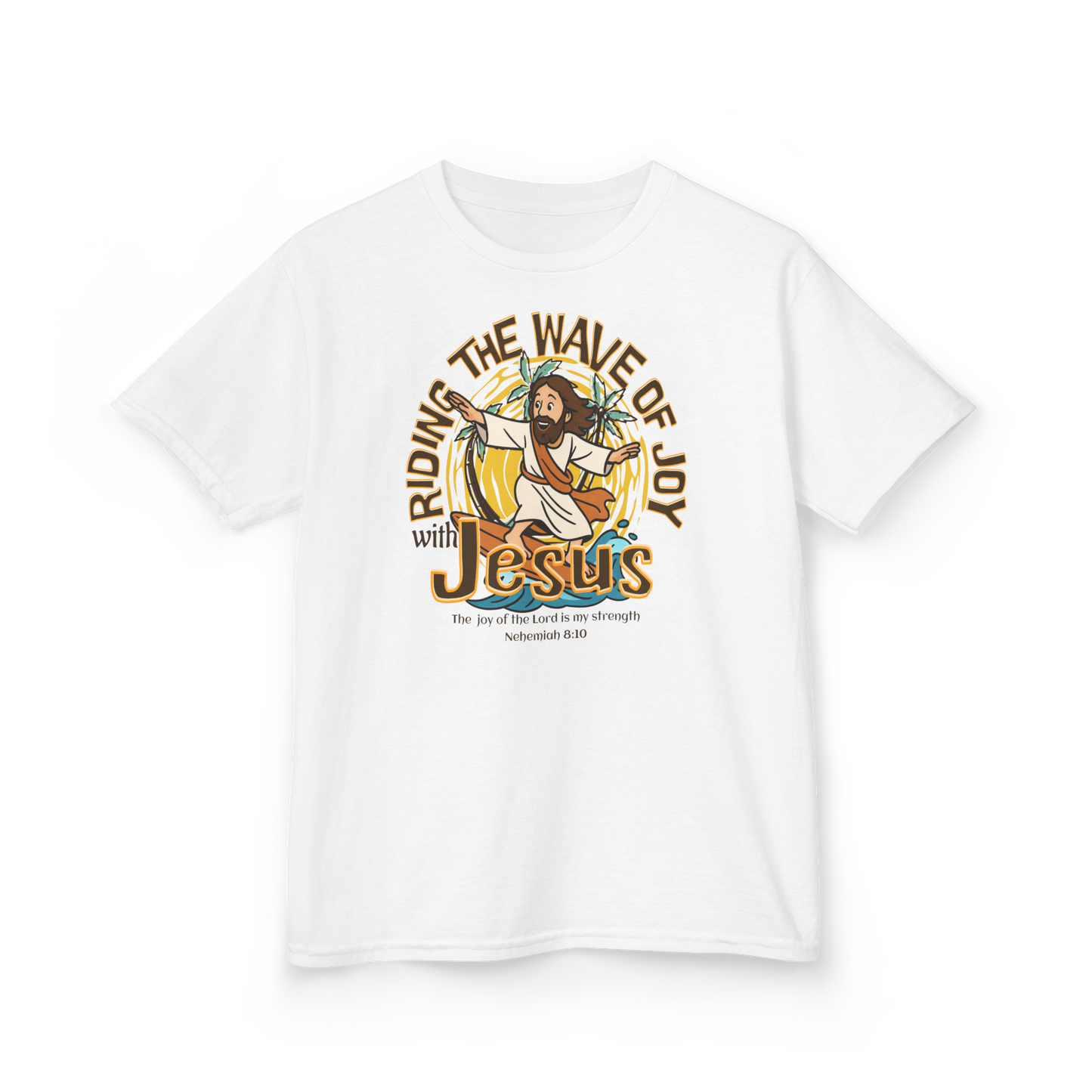 Riding the Wave of Joy with Jesus Kids T-Shirt