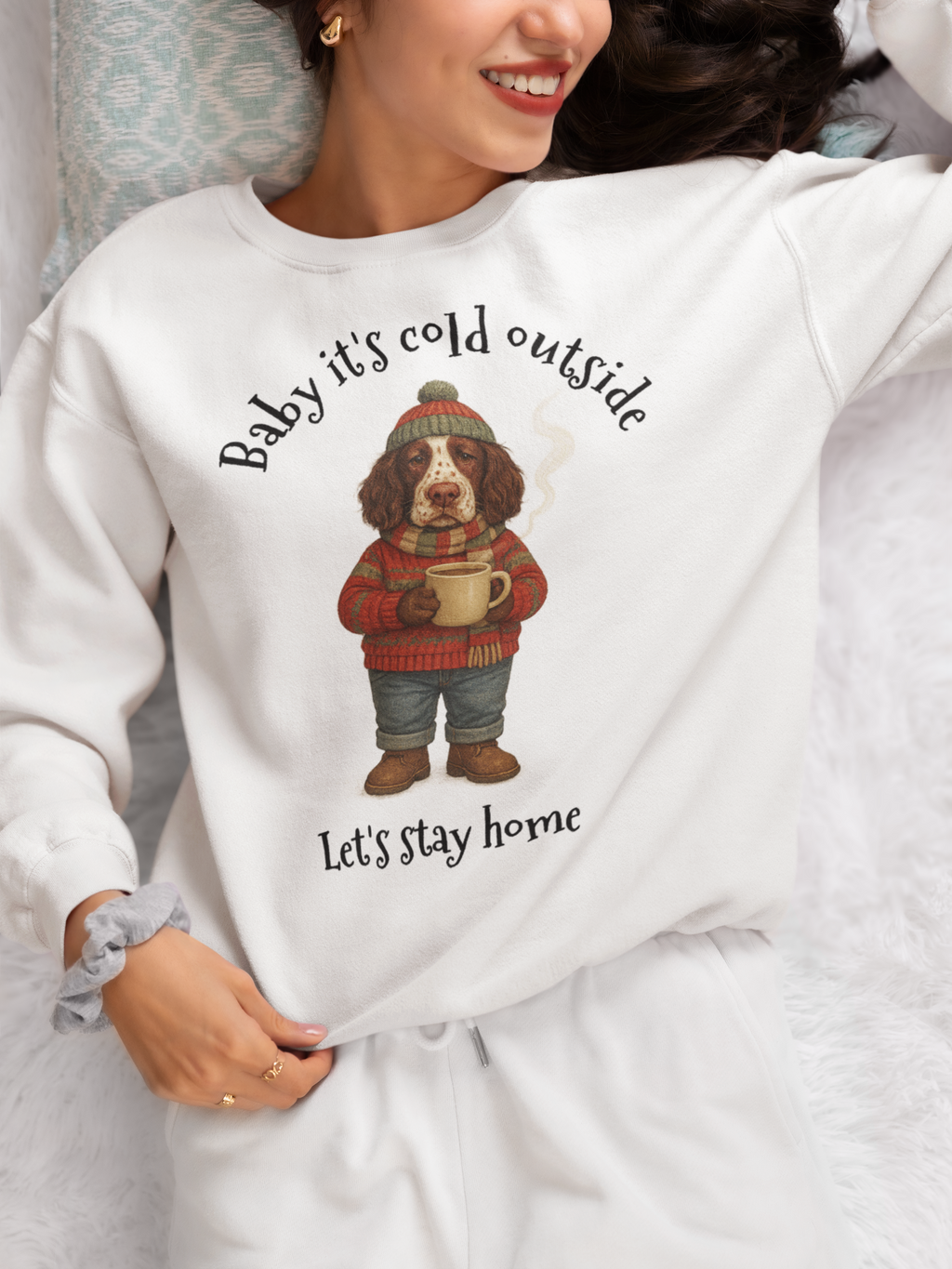 Baby It's Cold Outside  Dog Wearing a Sweater Personalized Sweatshirt - Unisex Crewneck