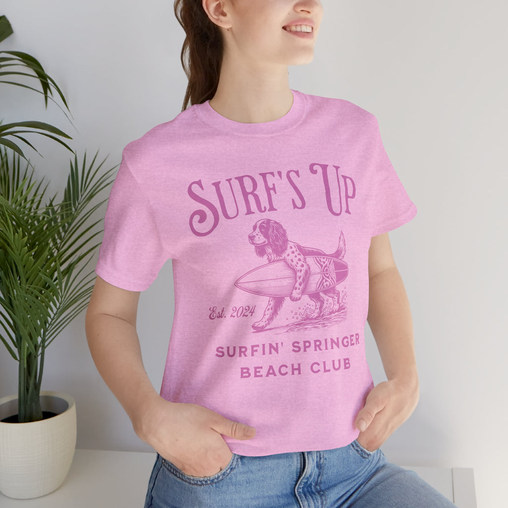 Surf's Up Surfin' Springer Beach Unisex  T-Shirt