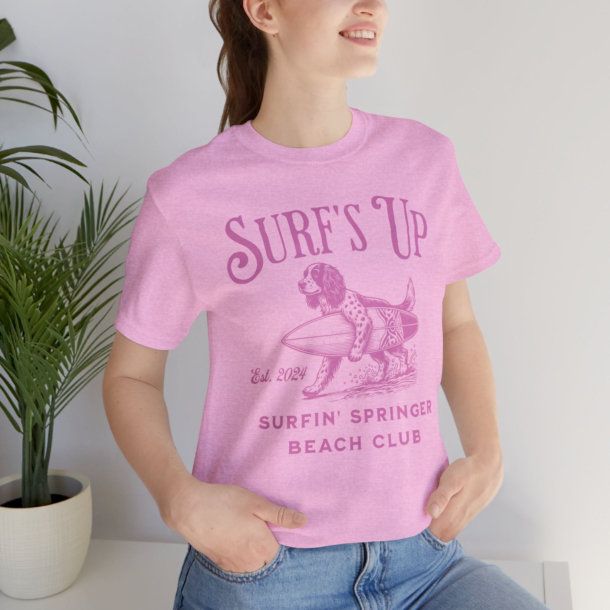 Surf's Up Surfin' Springer Beach Unisex  T-Shirt