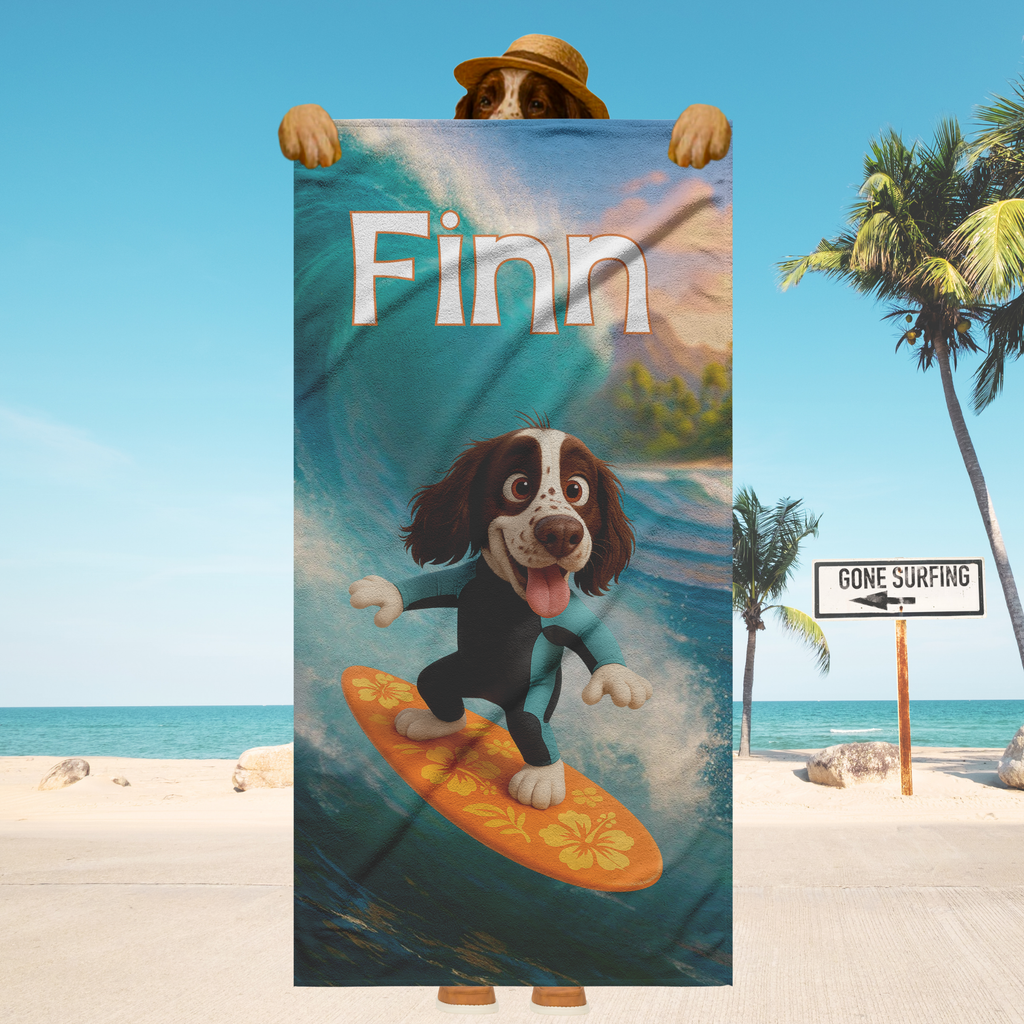 Beach Towel with Personalized 3D Cartoon Character