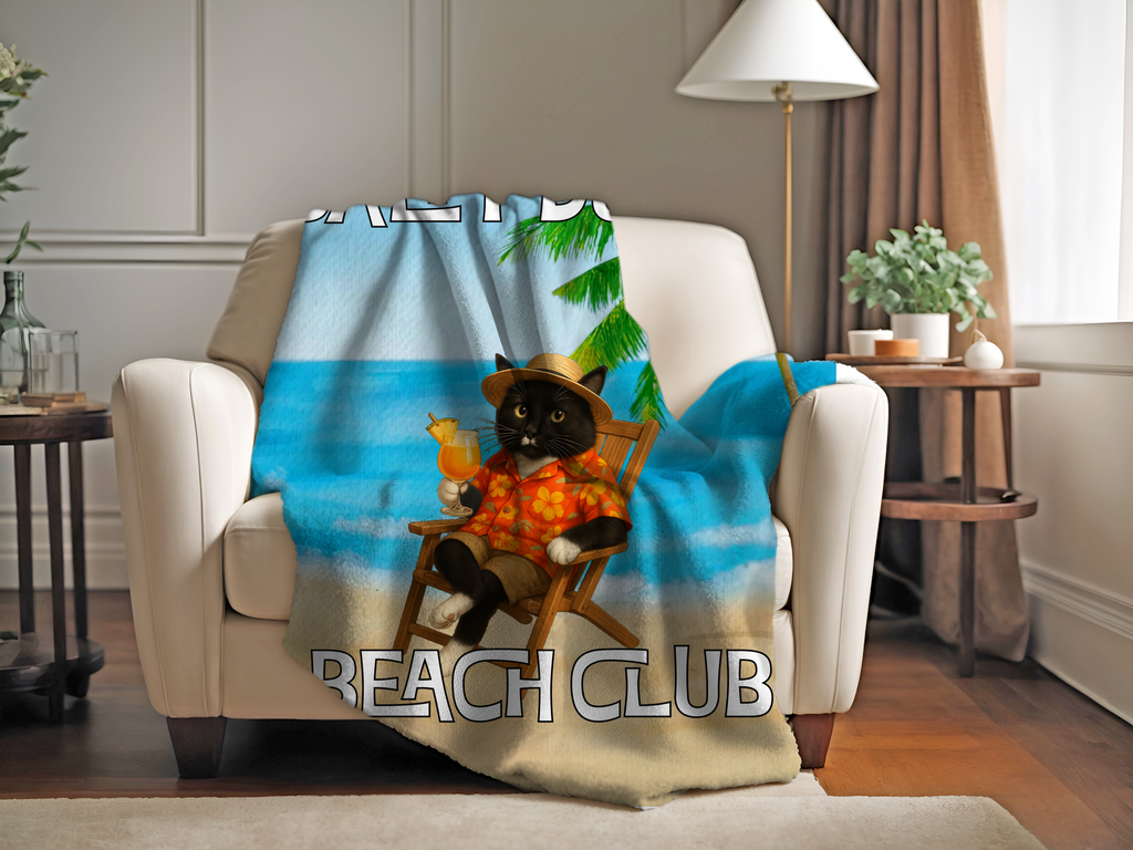 Salty Dudes and Salty Babes Beach Club Personalized Sherpa/Fleece Blanket  60x80