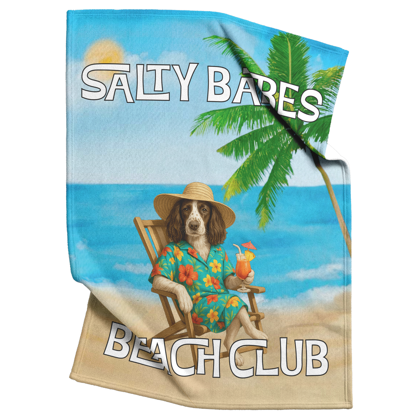 Salty Dudes and Salty Babes Beach Club Personalized Sherpa/Fleece Blanket  60x80