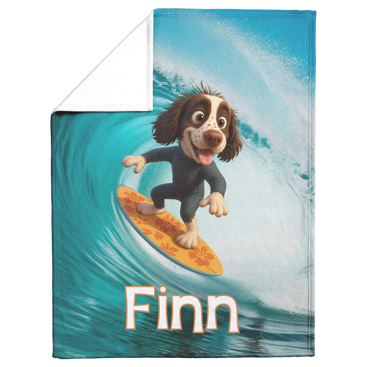 3D Cartoon Surfer Sherpa/Fleece Blanket 60x80