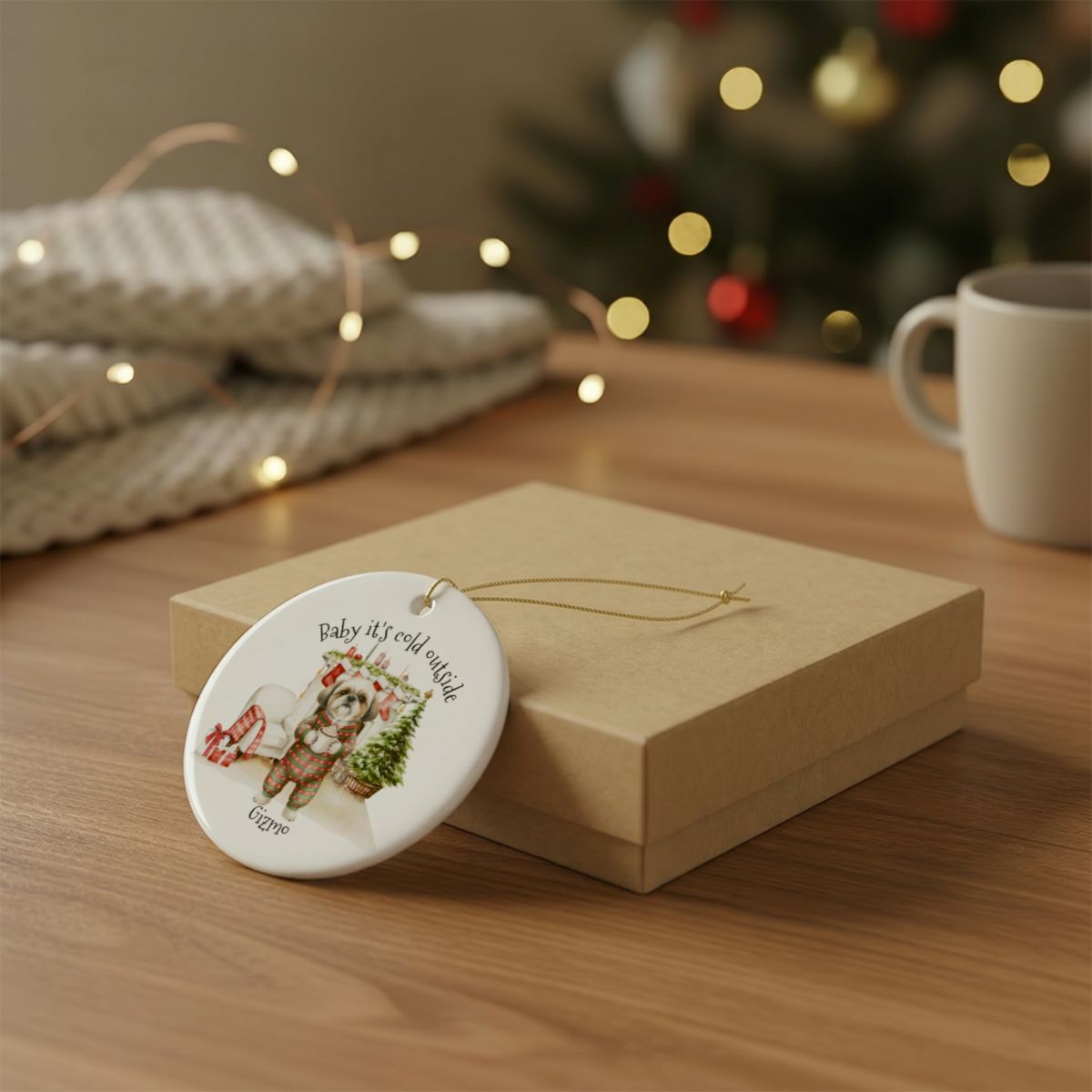 Personalized Ceramic Decoration Ornament, (1pc) – Attached design
