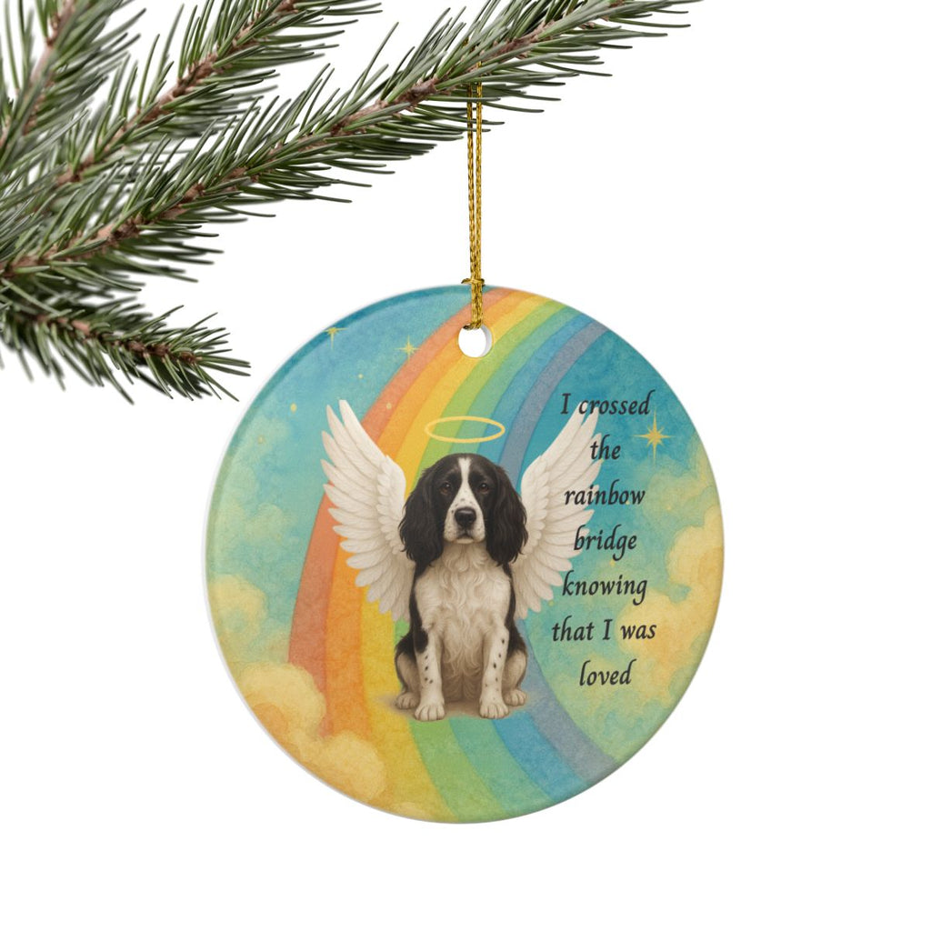 Rainbow Bridge Personalized Ceramic Pet Memorial Ornament, (1pc) – Attached design
