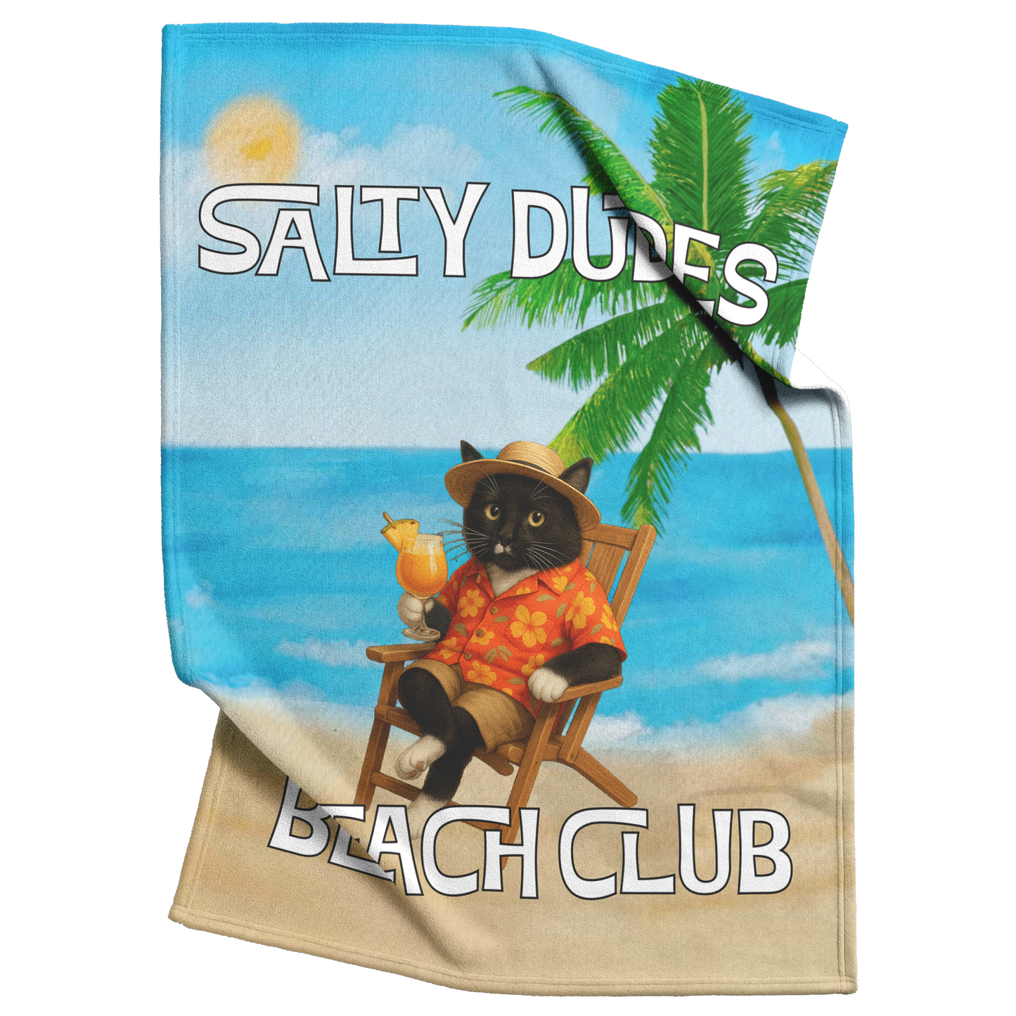 Salty Dudes and Salty Babes Beach Club Personalized Sherpa/Fleece Blanket  60x80