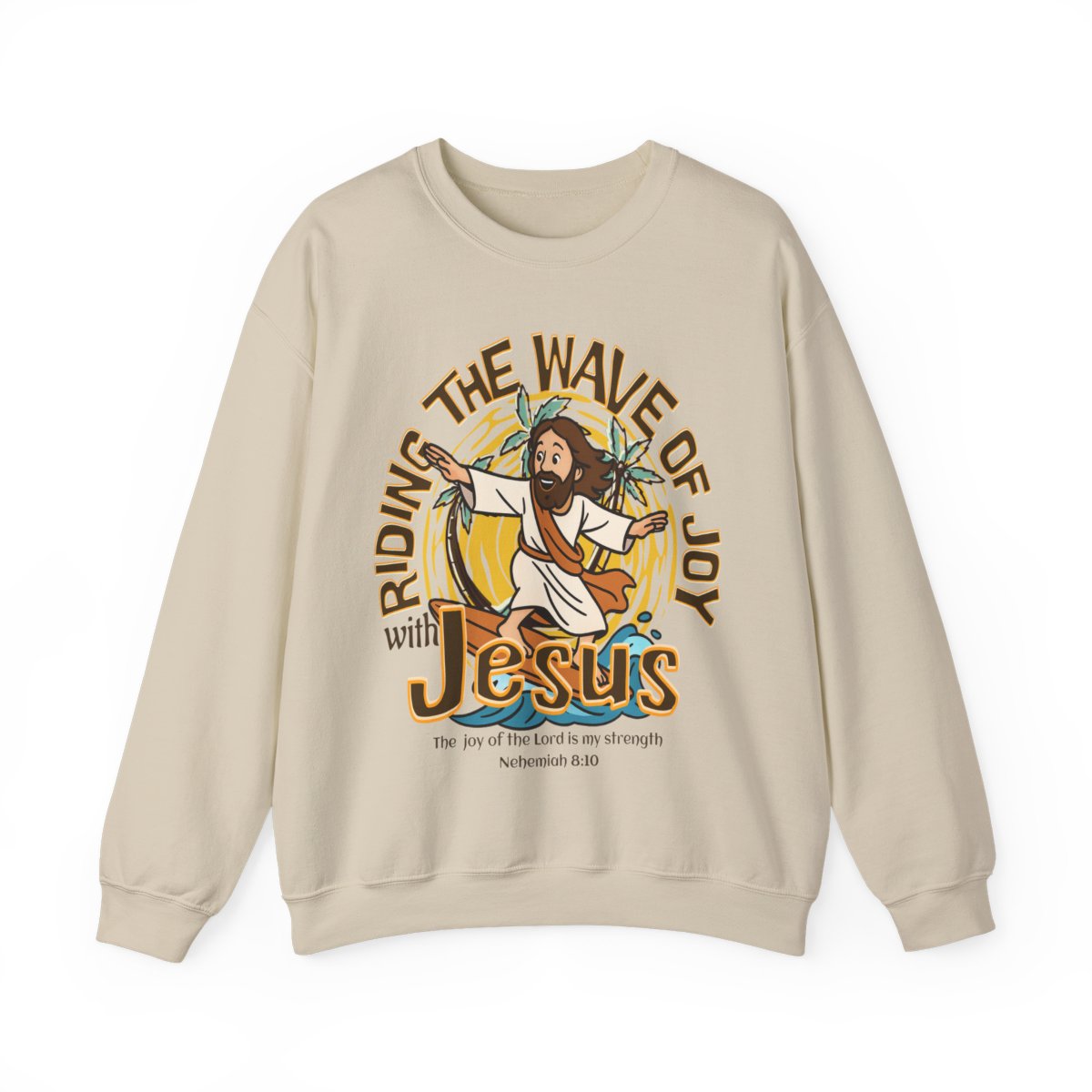 Riding the Wave of Joy with Jesus Sweatshirt