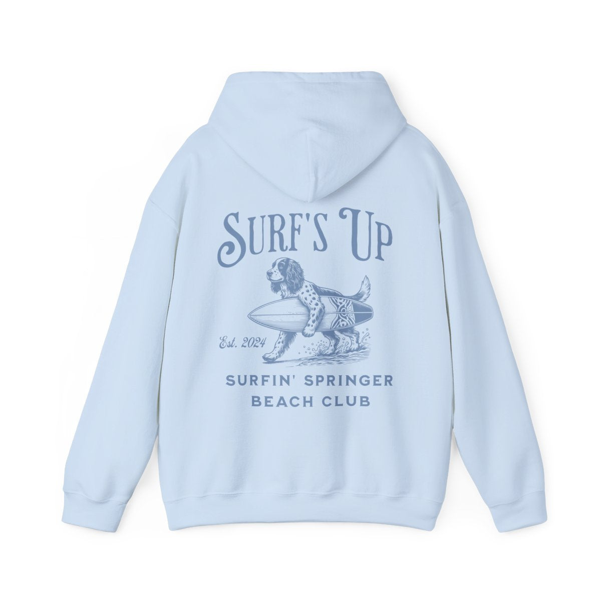 Surf's Up Surfin' Springer Beach Club Unisex Hoodie