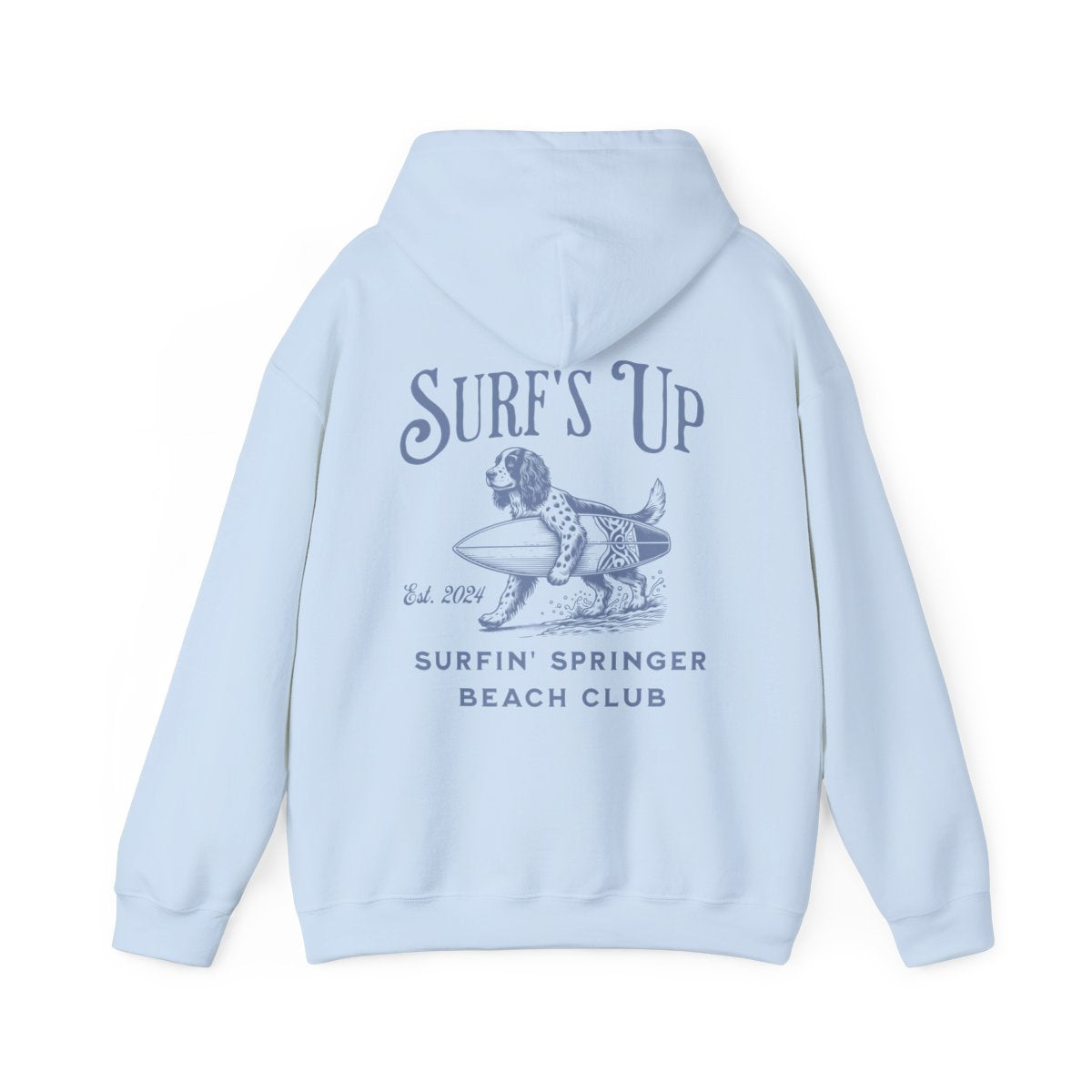 Surf's Up Surfin' Springer Beach Club Unisex Hoodie