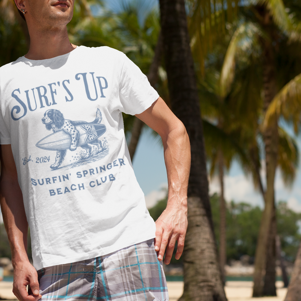 Surf's Up Surfin' Springer Beach Unisex  T-Shirt